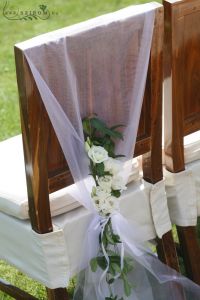 Haraszthy Vallejo Etyek vineyards, wedding chair decor, white lisianthus
