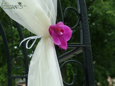 Wedding gate with organza and orchids 1 pc