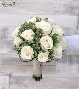 Bridal bouquet (rose, pitos, beargrass, white)