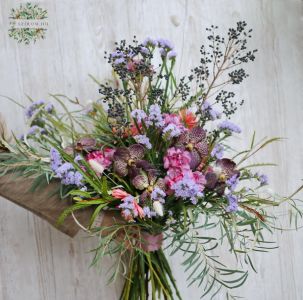 Großer Strauß mit Gerbera, Nelke, Vanda-Orchidee