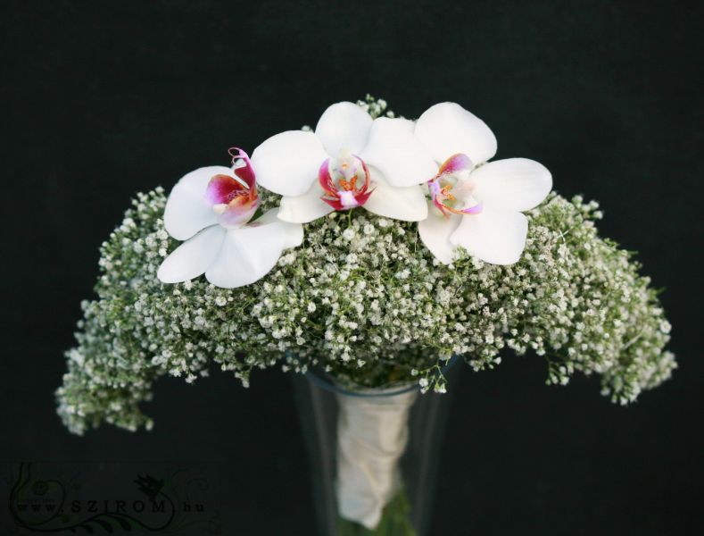 Menyasszonyi csokor (rezgő, phalaenopsis orchidea, fehér)