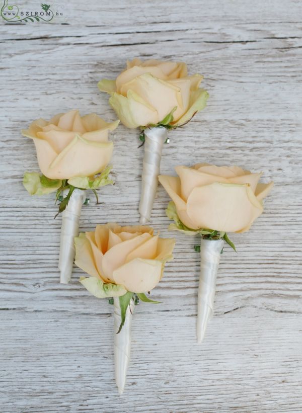 Boutonniere of rose (peach) 1 pc