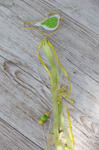 hanging green bird with ribbons (50 cm)