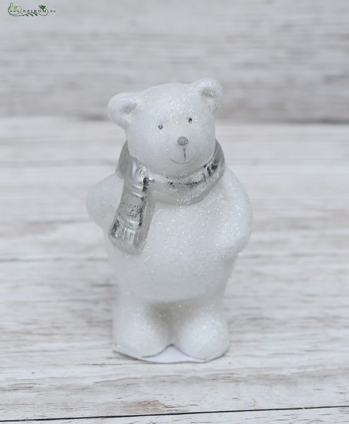 Ceramic icebear, sparkling, 11cm