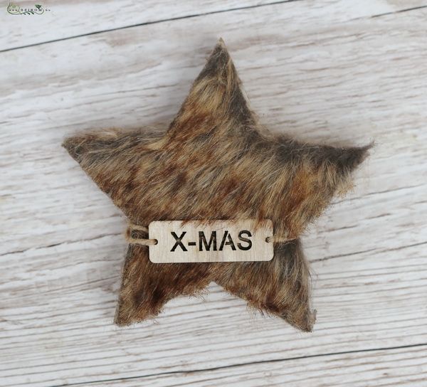 Hairy wooden star 14cm