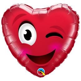 Winking heart mylar balloon (45cm)