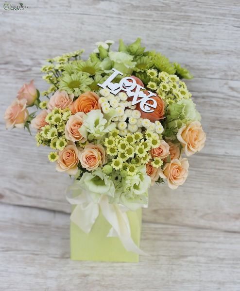 bouquet with small flowers in paper-vase (20 st)