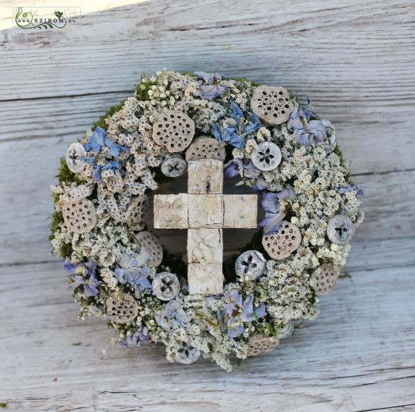 Dried flower memorial wreath (25cm)