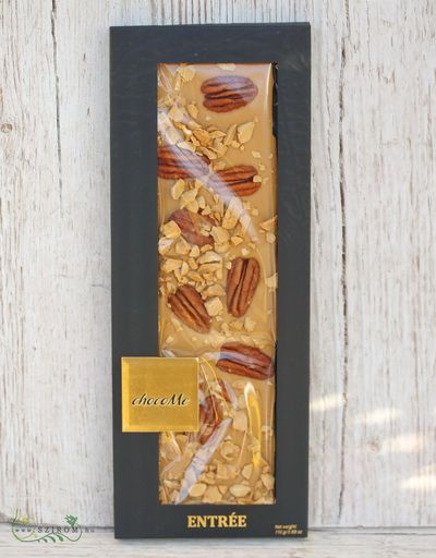 chocoMe Handgemachte blonde Schokolade mit Pekannuss, Karamell und geräuchertem Salz (110 g)