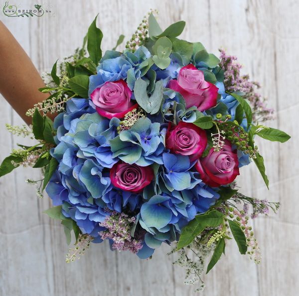 purple-blue bouqet with hydrangea (17 st)