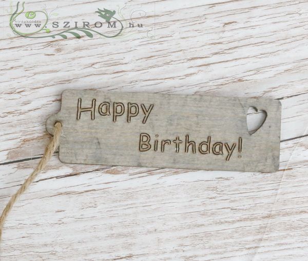 Alles gute zum Geburstag Holzticket mit Herz (9cm)