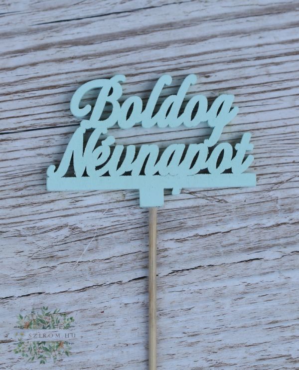 green happy namesday sticked wood sign