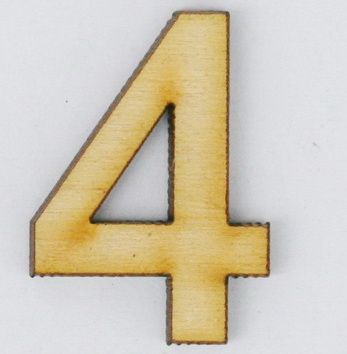 wooden number four (5cm)