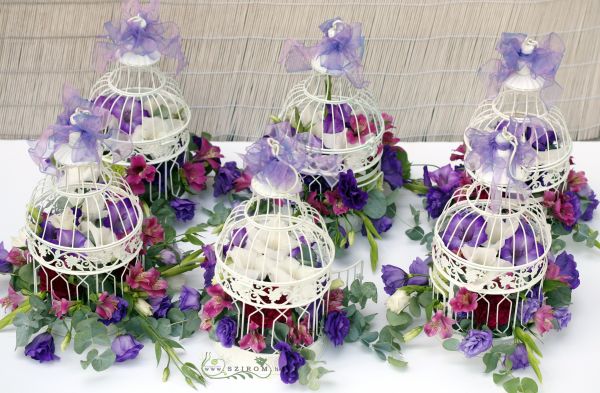 bird cage flower decor, wedding