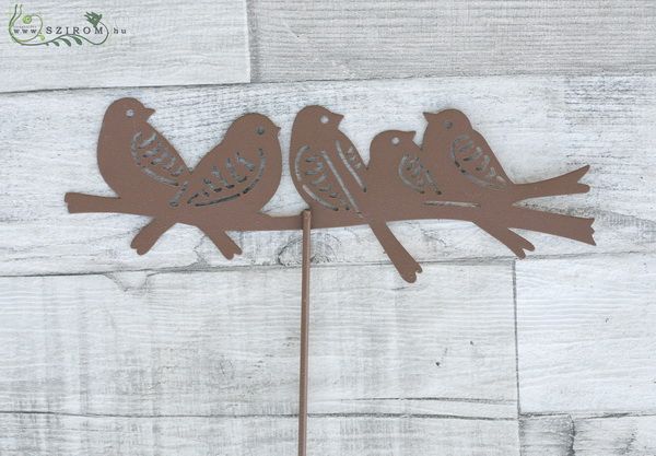 Metallic sitting birds decoration (20 cm)