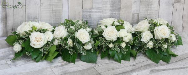 White roses, mini roses centerpiece, wedding 1 pc