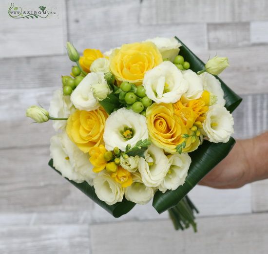  Gelbes und weißes Bouquet (15 Stiele)