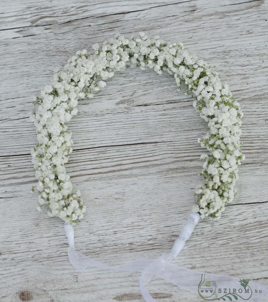 flower delivery Budapest - hair wreath made of baby's breath  (white)