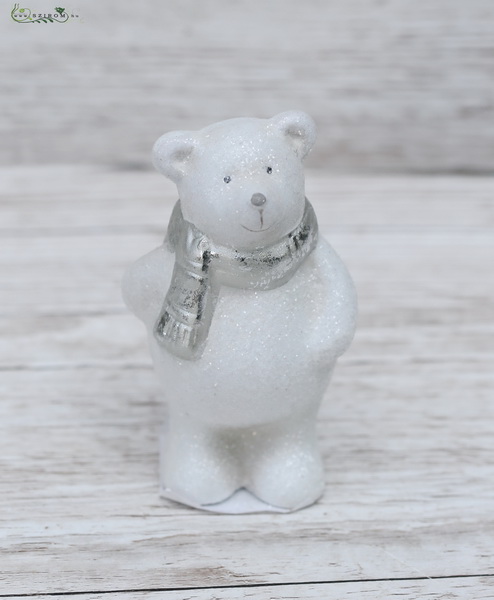 Ceramic icebear, sparkling, 11cm