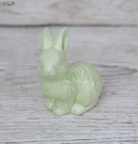 Blumenlieferung nach Budapest - Keramik grünes Kaninchen 10 cm