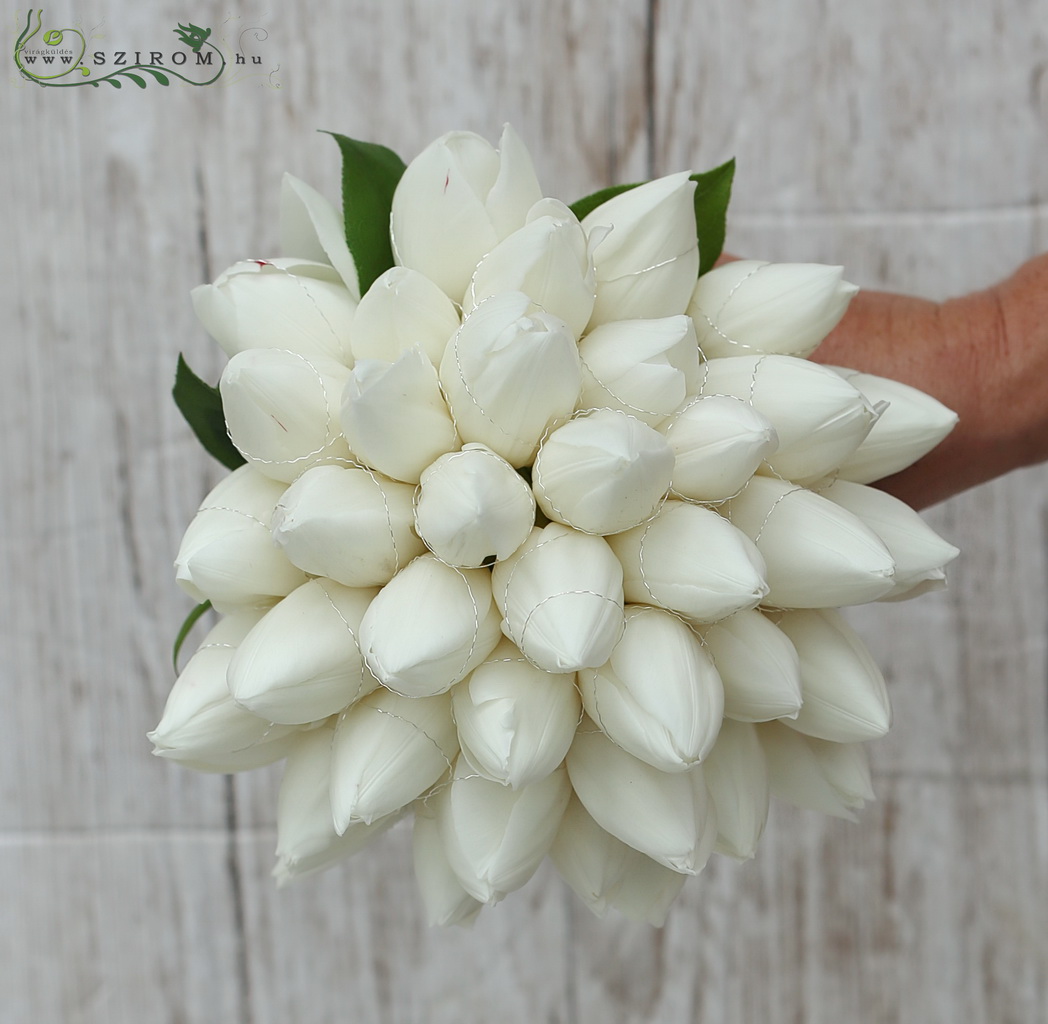 Bridal bouquet (tulip, white) spring, winter