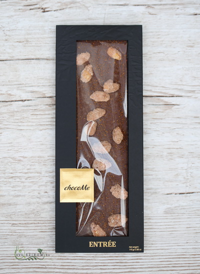 flower delivery Budapest - chocoMe   handmade milk chocolate with cinnamon almonds, bourbon vanilla and coffee beans (110g)