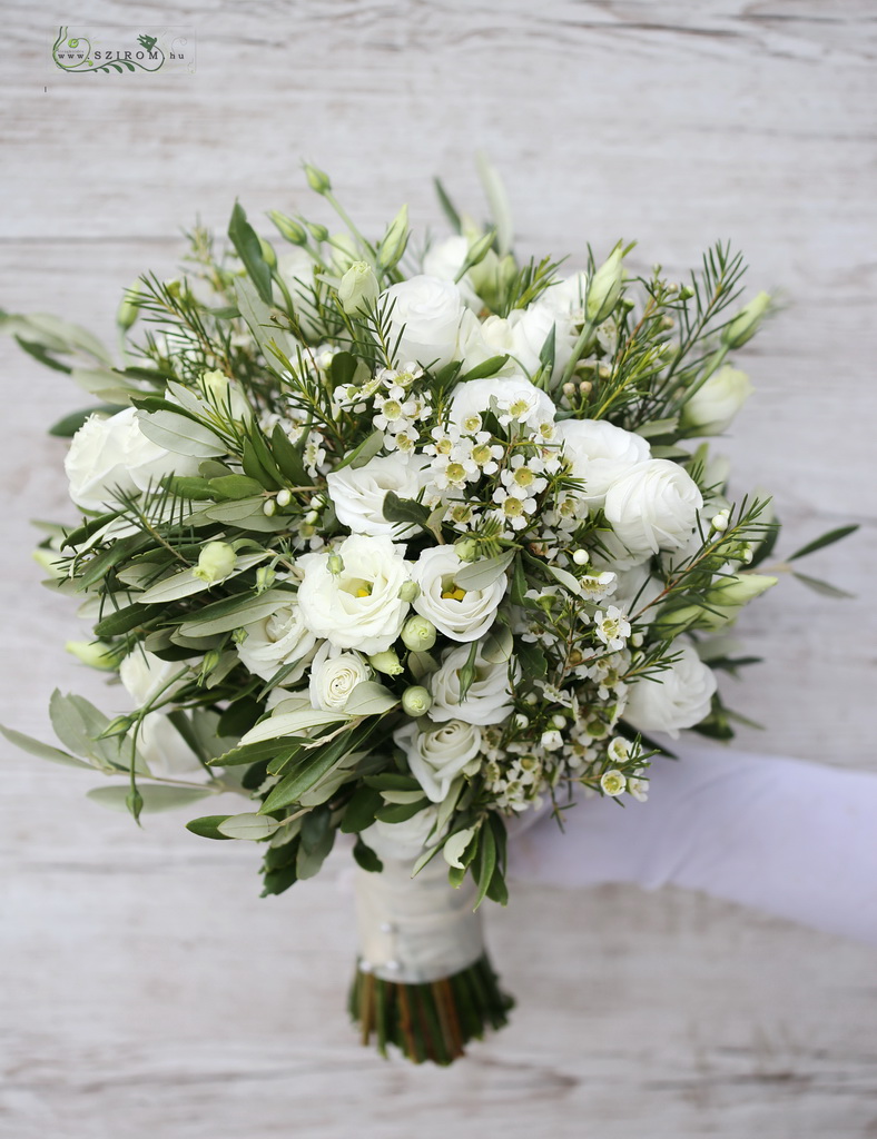 bridal bouquet (lisianthus, white)
