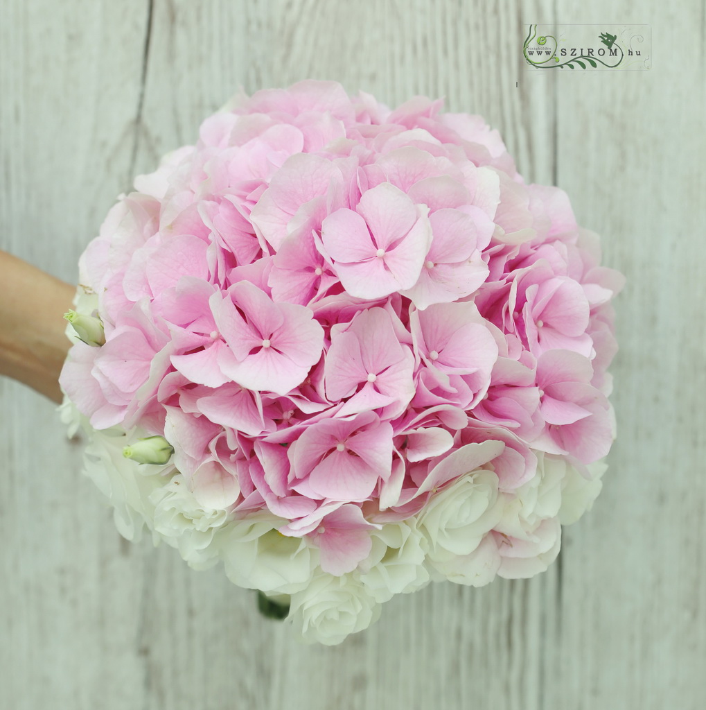 bridal bouquet (hydrangea, lisianthus, pink)