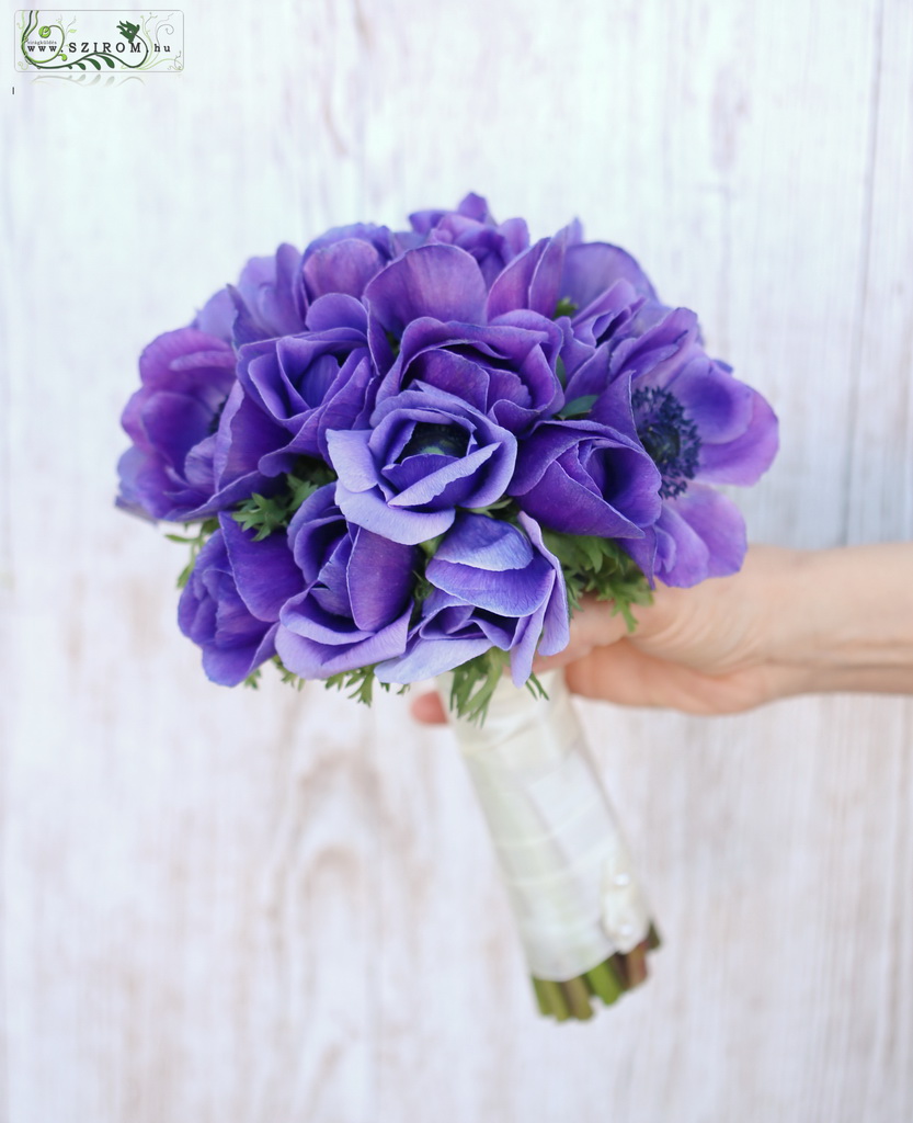 bridal bouquet (anemone, purple)