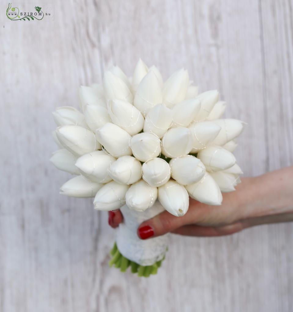 bridal bouquet (tulip, white)