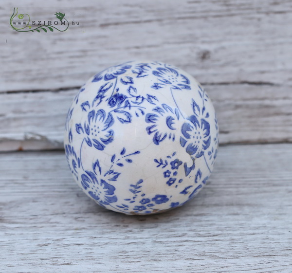 flower delivery Budapest - flower pattern ceramic sphere (8.5cm)