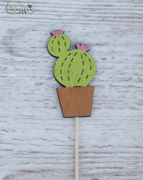 flower delivery Budapest - wooden cactus on stick (7,5cm)