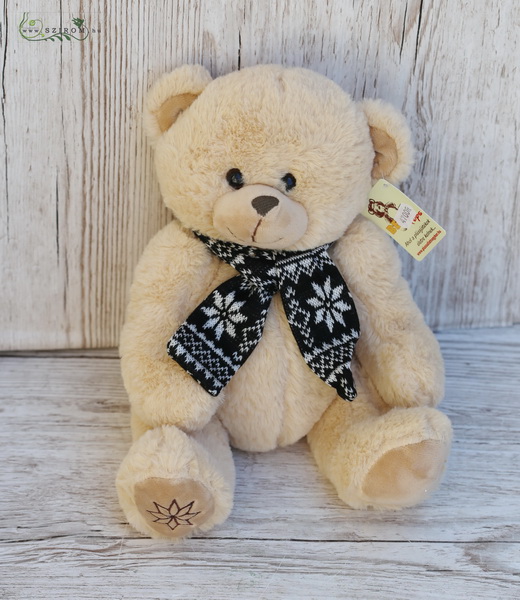 flower delivery Budapest - Plush teddy with scarf 26cm