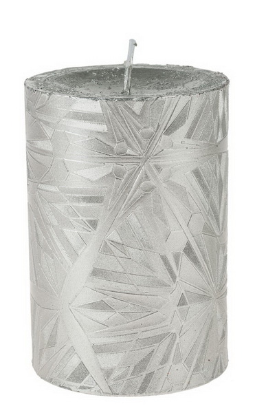 flower delivery Budapest - Silve candle , ice star pattern, 10 cm