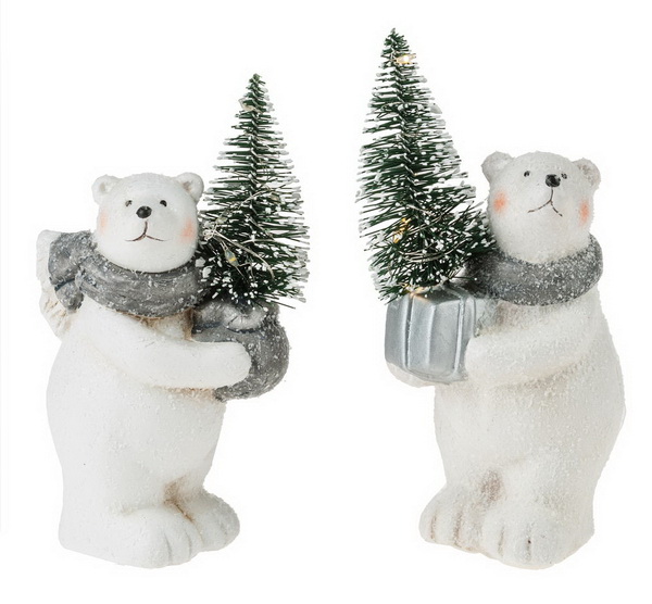 flower delivery Budapest - icebear figure with pine , 1 piece, 15cm