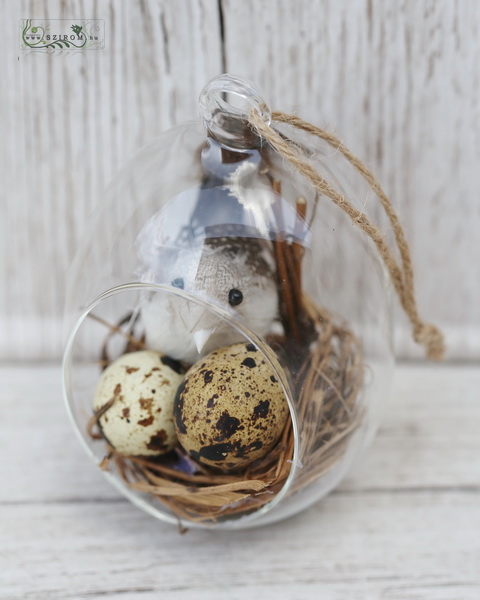 flower delivery Budapest - Birdy in glass nest 12cm