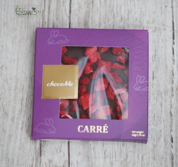 flower delivery Budapest - chocoMe 41% milk chocolate, strawberry 50g