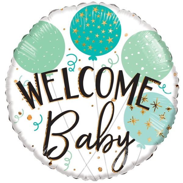 flower delivery Budapest - welcome baby balloon on stick 45cm