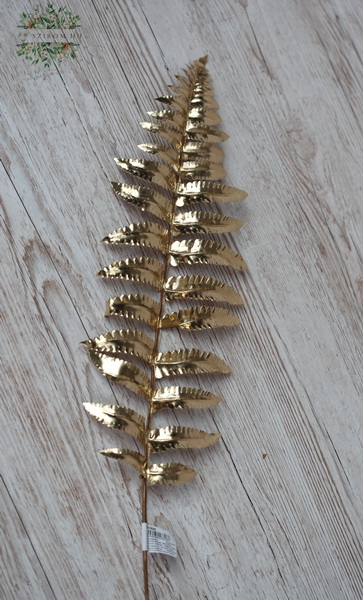 flower delivery Budapest - Gold color artificial fern leaf, 48 cm