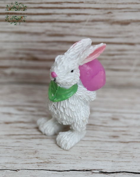 flower delivery Budapest - ceramic bunny with pink egg (5cm)