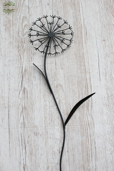 flower delivery Budapest - black dandelion decoration made of metal 80 cm 