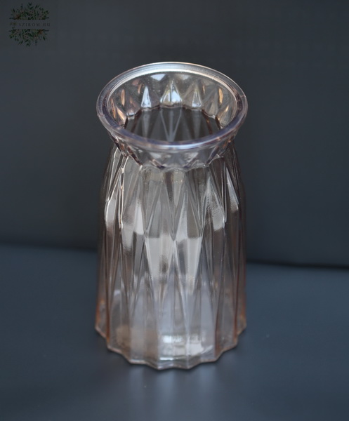 flower delivery Budapest - brownish pink design glass vase (20*10cm)