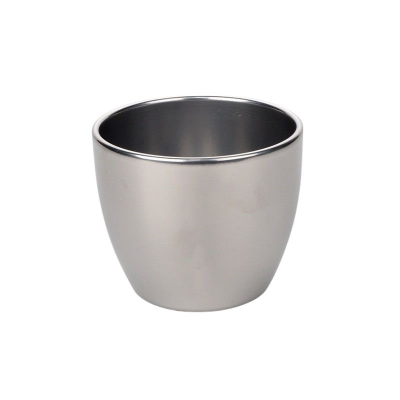 flower delivery Budapest - ceramic pot matt chrome 15cm