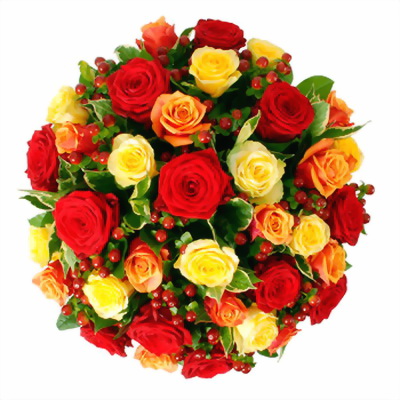 flower delivery Budapest - 35 roses and hypericum