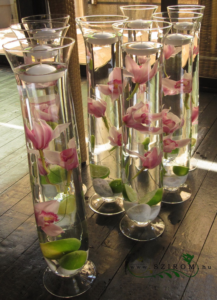 úsztatott orchideák, Manna Budapest (rózsaszín), esküvő 1 db