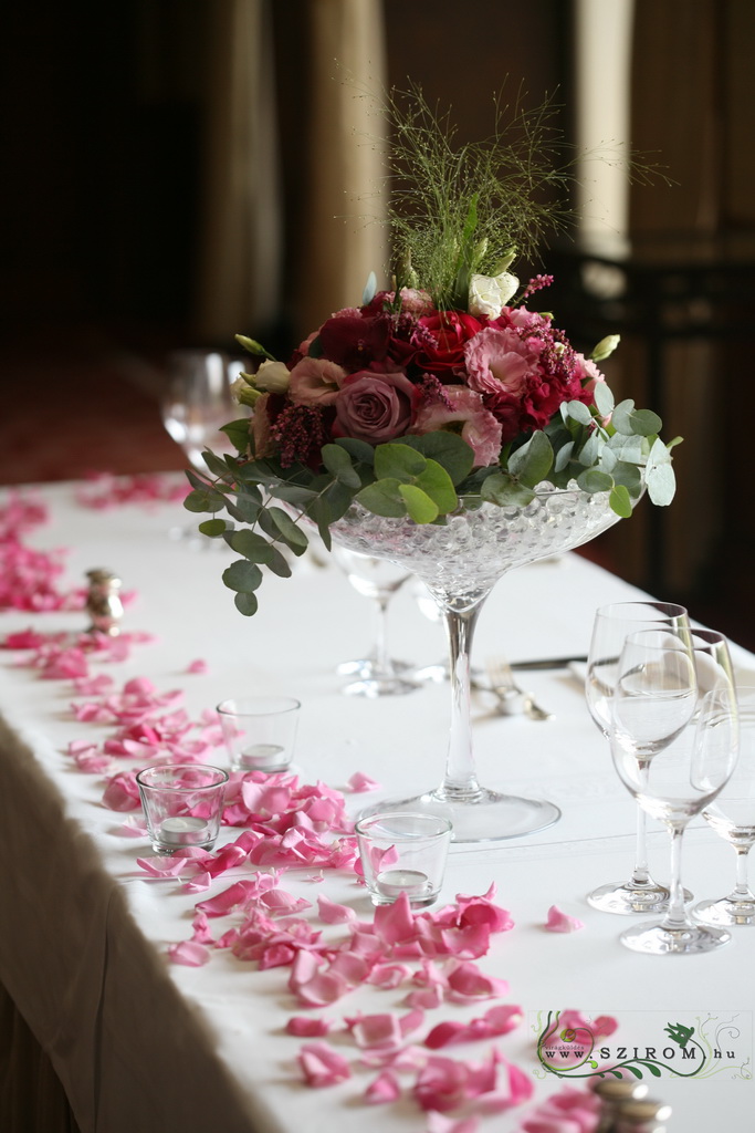 koktélpoharas virág dekor, Gresham , esküvő