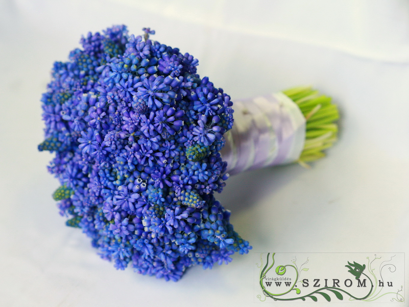 bridal bouquet (muscary, blue, purple) only march and april