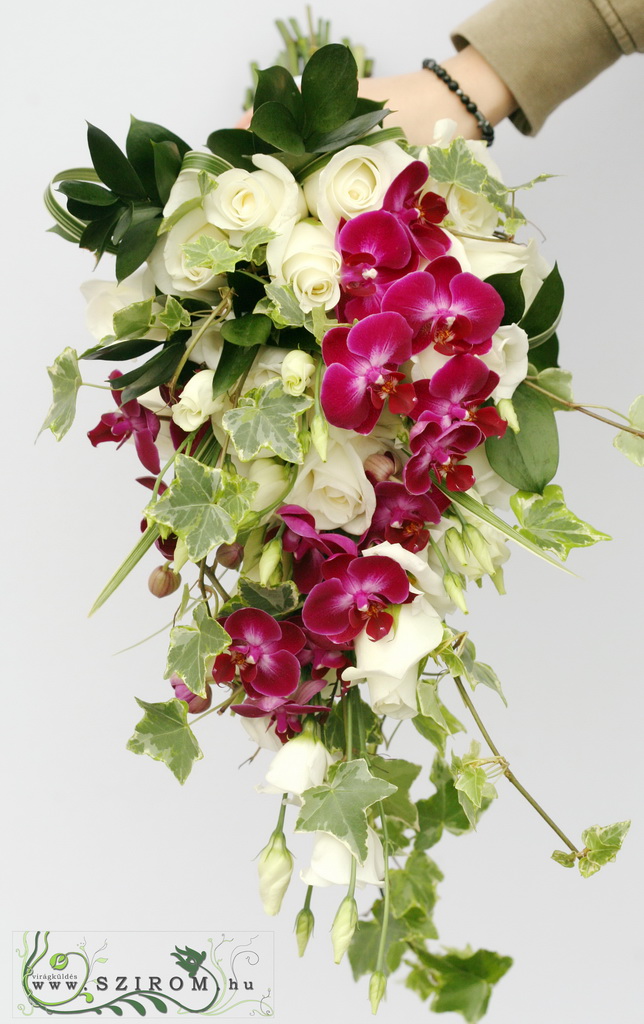 bridal bouquet (rose, phalaenopsis, white,pink)