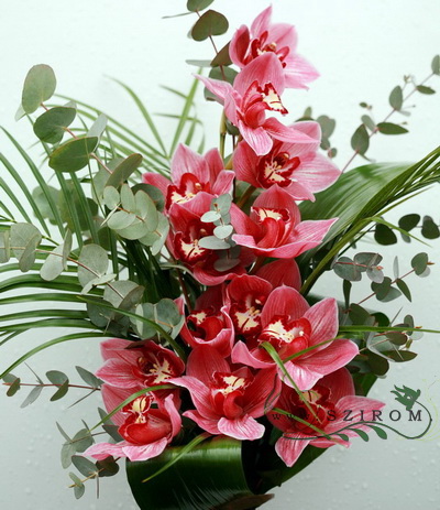 flower delivery Budapest - pink orchid tall bouquet
